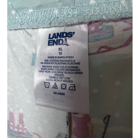 Lands' End Women's Christmas Pajama Sleep Drawstring Pants Dogs Puppy Size XL - Picture 2 of 6